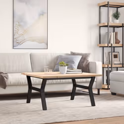 vidaXL Tavolino Salotto Telaio a Y 90x90x45,5 cm Legno Pino e Acciaio - Vista aggiuntiva 3
