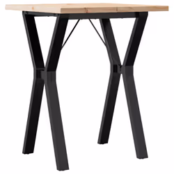 vidaXL Tavolo da Pranzo Telaio a Y 60x60x75,5 cm Legno Pino e Acciaio - Vista aggiuntiva 2