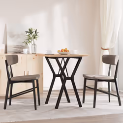 vidaXL Tavolo da Pranzo Telaio a Y 60x60x75,5 cm Legno Pino e Acciaio - Vista aggiuntiva 3