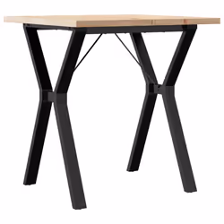 vidaXL Tavolo da Pranzo Telaio a Y 70x70x75,5 cm Legno Pino e Acciaio - Vista aggiuntiva 2