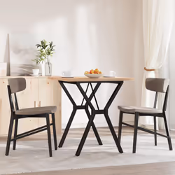 vidaXL Tavolo da Pranzo Telaio a Y 70x70x75,5 cm Legno Pino e Acciaio - Vista aggiuntiva 3