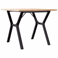 vidaXL Tavolo da Pranzo Telaio a Y 90x90x75,5 cm Legno Pino e Acciaio - Vista aggiuntiva 2