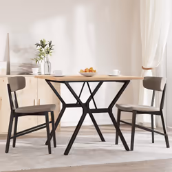 vidaXL Tavolo da Pranzo Telaio a Y 90x90x75,5 cm Legno Pino e Acciaio - Vista aggiuntiva 3