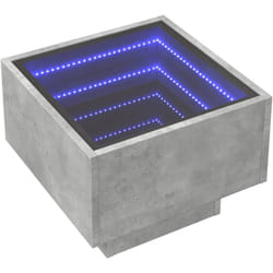 Tavolino con LED Grigio Cemento 40x40x30cm in Legno Multistrato vidaXL