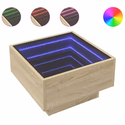 vidaXL Tavolino Salotto con LED Rovere Sonoma 50x50x30 cm Multistrato - Vista aggiuntiva 2