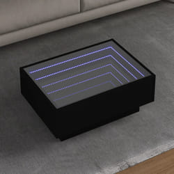 vidaXL Tavolino Salotto con LED Nero 70x50x30 cm Legno Multistrato