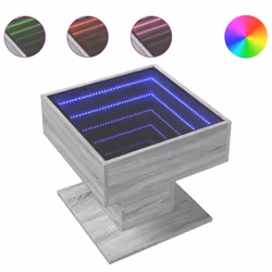 vidaXL Tavolino Salotto con LED Grigio Sonoma 50x50x45 cm Multistrato - Vista aggiuntiva 2
