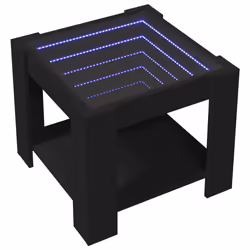 vidaXL Tavolino Salotto con LED Nero 53x53x45 cm Legno Multistrato - Vista aggiuntiva 3