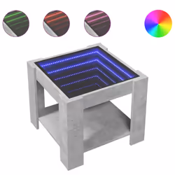 vidaXL Tavolino Salotto con LED Grigio Cemento 53x53x45 cm Multistrato - Vista aggiuntiva 2