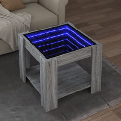 vidaXL Tavolino Salotto con LED Grigio Sonoma 53x53x45 cm Multistrato
