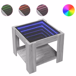 vidaXL Tavolino Salotto con LED Grigio Sonoma 53x53x45 cm Multistrato - Vista aggiuntiva 2