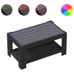 vidaXL Tavolino Salotto con LED Nero 93x53x45 cm Legno Multistrato - Vista aggiuntiva 2