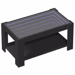 vidaXL Tavolino Salotto con LED Nero 93x53x45 cm Legno Multistrato - Vista aggiuntiva 3