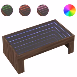 vidaXL Tavolino da Salotto con LED Infinity Rovere Marrone 90x50x30 cm - Vista aggiuntiva 2