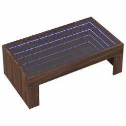 vidaXL Tavolino da Salotto con LED Infinity Rovere Marrone 90x50x30 cm - Vista aggiuntiva 3