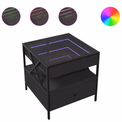 vidaXL Tavolino da Salotto con LED Infinity Nero 50x50x51 cm - Vista aggiuntiva 2