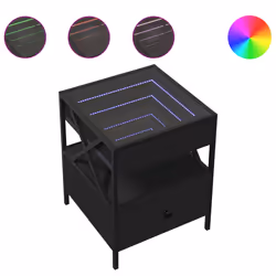 vidaXL Tavolino da Salotto con LED Infinity Nero 40x40x51 cm - Vista aggiuntiva 2