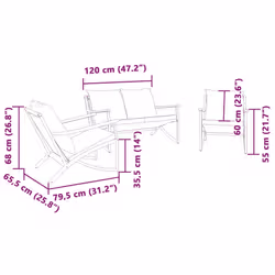 VidaXL 3283637 set mobili da esterno Grigio chiaro - Vista aggiuntiva 8