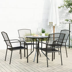 Set Sedie Giardino Impilabili 5pz Antracite Acciaio Verniciato Vidaxl 639173