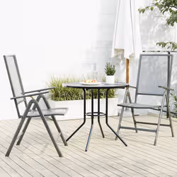 VidaXL 3283760 sedia da esterno Acciaio galvanizzato Antracite - Vista aggiuntiva 2