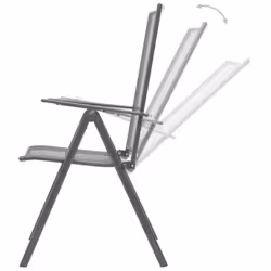 VidaXL 3283760 sedia da esterno Acciaio galvanizzato Antracite - Vista aggiuntiva 7