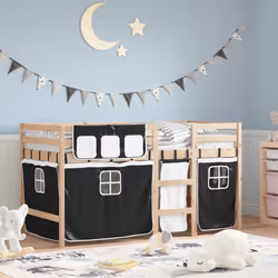 VidaXL 3283817 lettino per bambini Nero, Bianco Poliestere