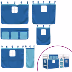 VidaXL 3283830 lettino per bambini Blu Poliestere - Vista aggiuntiva 7