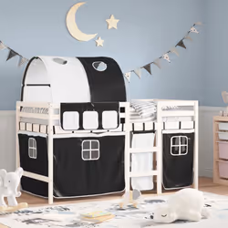 VidaXL 3283856 lettino per bambini Nero, Bianco Poliestere