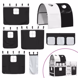 VidaXL 3283856 lettino per bambini Nero, Bianco Poliestere - Vista aggiuntiva 7