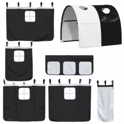 VidaXL 3283856 lettino per bambini Nero, Bianco Poliestere - Vista aggiuntiva 8