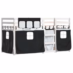 vidaXL Letto a Castello senza Materasso Bianco e Nero 90x200cm in Pino - Vista aggiuntiva 3