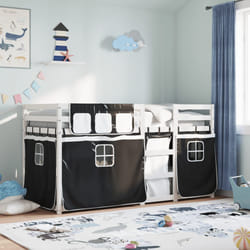 vidaXL Letto a Castello senza Materasso Bianco e Nero 90x190cm in Pino