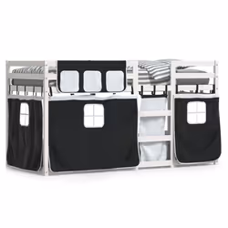 vidaXL Letto a Castello senza Materasso Bianco e Nero 90x190cm in Pino - Vista aggiuntiva 2