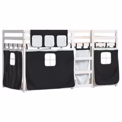 vidaXL Letto a Castello senza Materasso Bianco e Nero 90x190cm in Pino - Vista aggiuntiva 3
