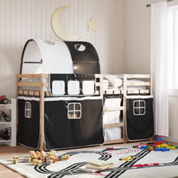 Letto a Castello senza Materasso Bianco e Nero 75x190 cm inPino Vidaxl 992912