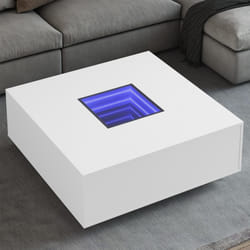 vidaXL Tavolino da Salotto con LED Infinity Bianco 100x100x40 cm
