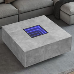 vidaXL Tavolino Salotto con LED Infinity Grigio Cemento 100x100x40 cm