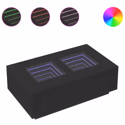 vidaXL Tavolino da Salotto con LED Infinity Nero 116x69x40 cm - Vista aggiuntiva 2