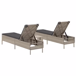 VidaXL 3284268 sedia da esterno Salone Seduta imbottita Rattan sintetico, Acciaio Grigio - Vista aggiuntiva 5
