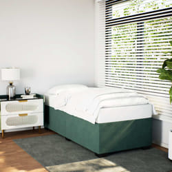 vidaXL Giroletto senza Materasso Verde Scuro 90x190 cm in Velluto