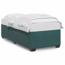 vidaXL Giroletto senza Materasso Verde Scuro 90x200 cm in Velluto - Vista aggiuntiva 2