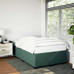 vidaXL Giroletto senza Materasso Verde Scuro 120x190 cm Velluto