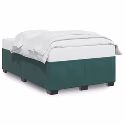 vidaXL Giroletto senza Materasso Verde Scuro 120x190 cm Velluto - Vista aggiuntiva 2