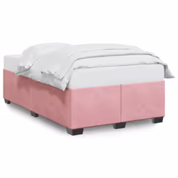 vidaXL Giroletto senza Materasso Rosa 120x190 cm Velluto - Vista aggiuntiva 2
