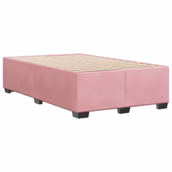vidaXL Giroletto senza Materasso Rosa 120x190 cm Velluto - Vista aggiuntiva 3