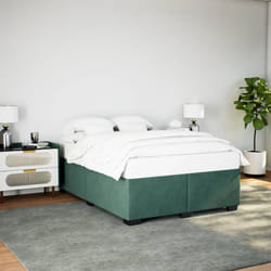 vidaXL Giroletto senza Materasso Verde Scuro 140x190 cm in Velluto
