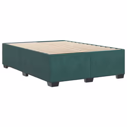 vidaXL Giroletto senza Materasso Verde Scuro 140x190 cm in Velluto - Vista aggiuntiva 3