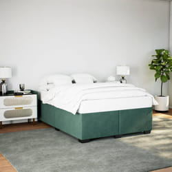 vidaXL Giroletto senza Materasso Verde Scuro 160x200 cm in Velluto