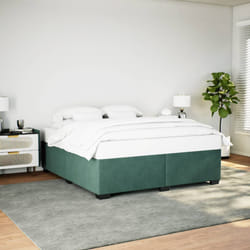 vidaXL Giroletto senza Materasso Verde Scuro 180x200 cm in Velluto
