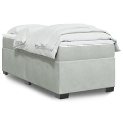 vidaXL Giroletto a Molle con Materasso Grigio Chiaro 90x200 cm Velluto